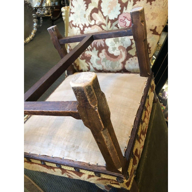 Chestnut Early 18th Century Fireside Chairs Arts & Crafts Upholstery - a Pair For Sale - Image 8 of 10