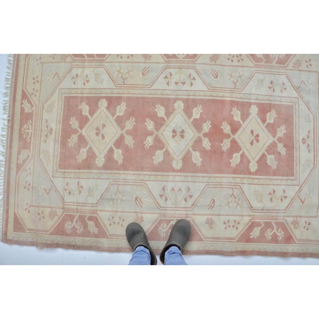 Antique Style Natural Wool Area Rug, 1960s For Sale - Image 4 of 11