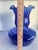Vintage Cobalt Blue Blown Glass Vase 10” High Ruffled Edge Made in Colombia For Sale - Image 4 of 7