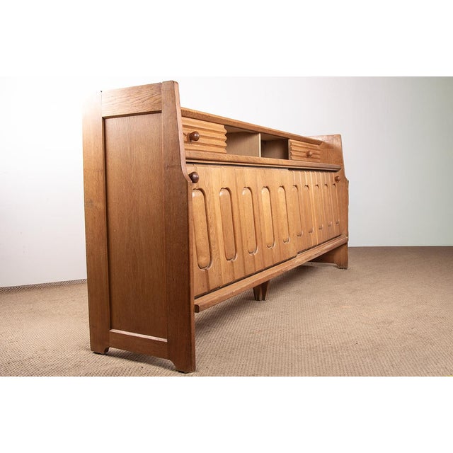 Large Sideboard in Oak and Danikowski Ceramics by Guillerme et Chambron for Votre Maison, 1960s For Sale - Image 11 of 18