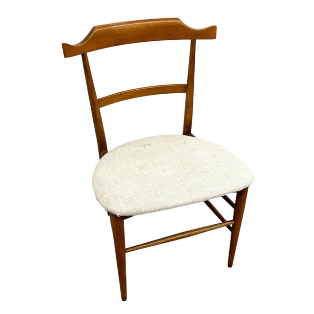 Vintage Mid-Century Modern Dining Chair in the Style of Milo Baughman - Upholstered Seat & Sculpted Wood Back For Sale - Image 9 of 9