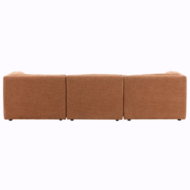 Terra Cotta Upholstered Sofa For Sale - Image 4 of 6