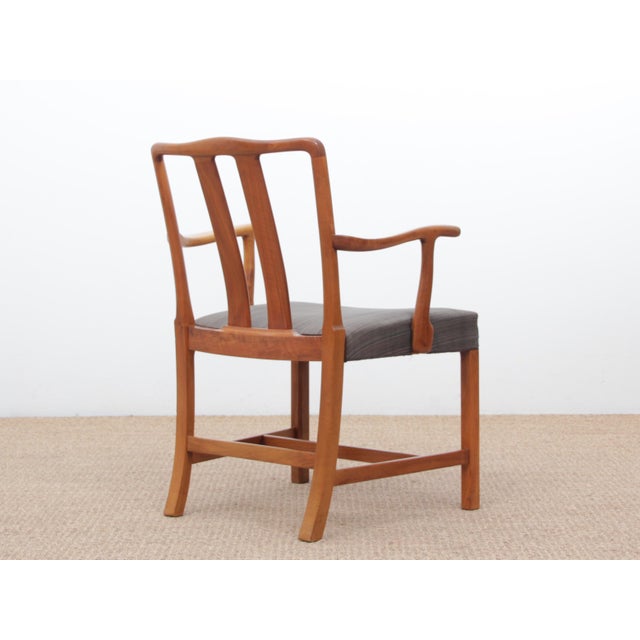 Brown Set of Scandinavian FH43 Armchairs by Ole Wanscher for Fritz Hansen, 1943 For Sale - Image 8 of 18