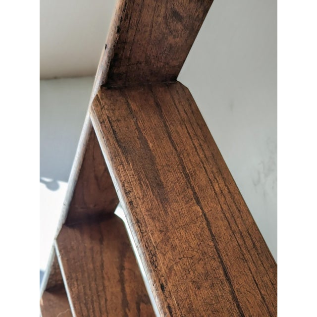 Industrial 1920s Industrial Rolling Library Ladder by Putnam For Sale - Image 3 of 12