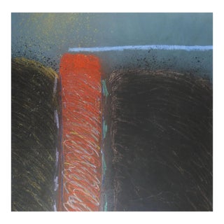 Late 20th Century Sky Blue Horizon Abstract Mixed Media Painting For Sale