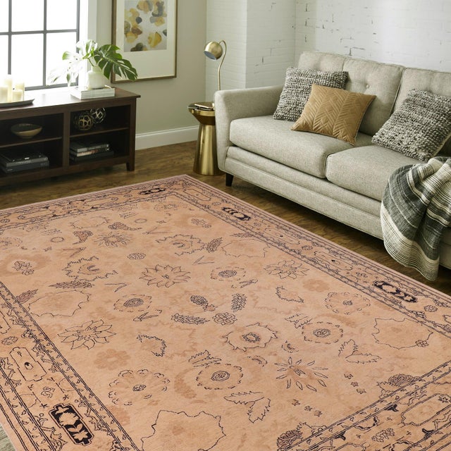 "Enhance the ambiance of your home with this magnificent Persian-influenced Turkish hand-knotted rug made by skilled...
