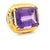 Italian 14k Gold Emerald-Cut Amethyst & Diamond Cocktail Ring, Circa 1980, Size 7.25 For Sale - Image 13 of 14