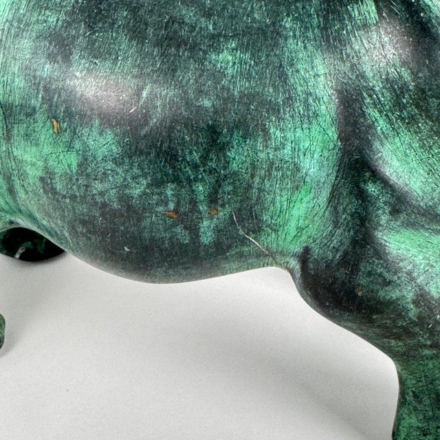 Metal Patinated Hippopotamus Sculpture, 1980s, Bronze For Sale - Image 7 of 15