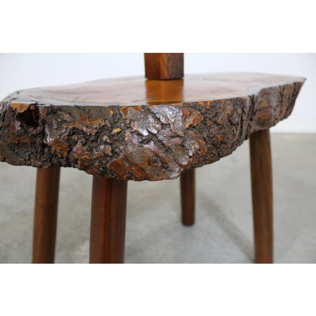 Mid-Century Nakashima-Style Carved Live Edge Slab Whale Wood Sculpture For Sale In Philadelphia - Image 6 of 13