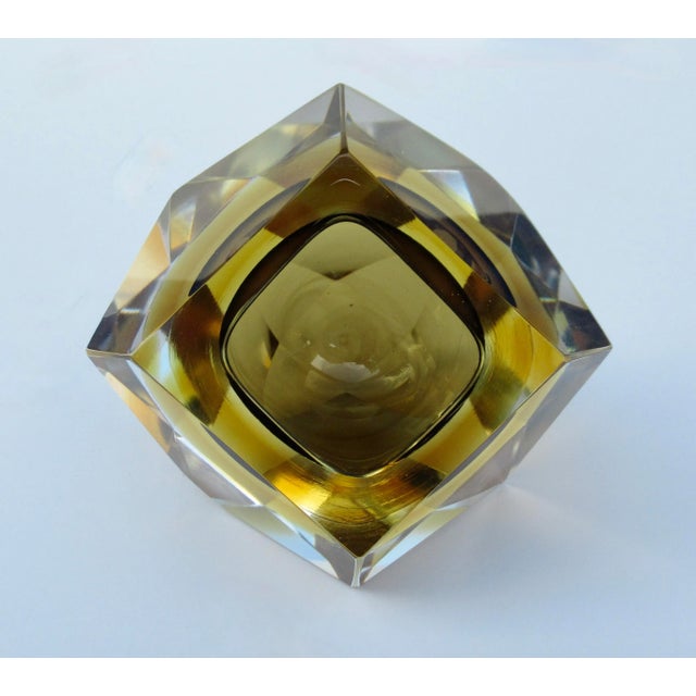 Amber C.1970's Italian Faceted Murano by Alessandro Mandruzzato Amber, Taupe & Clear For Sale - Image 8 of 12