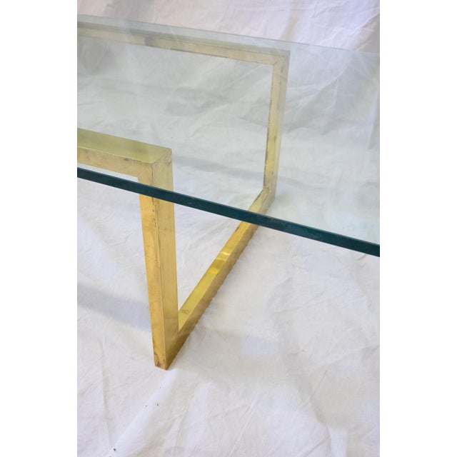 1980s Brass and Glass Coffee Table, 1980s For Sale - Image 5 of 6