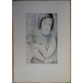 Mily Possoz, Jeune fille à l'éventail, Etching For Sale