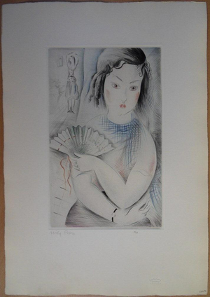 Mily Possoz, Jeune fille à l'éventail, Etching