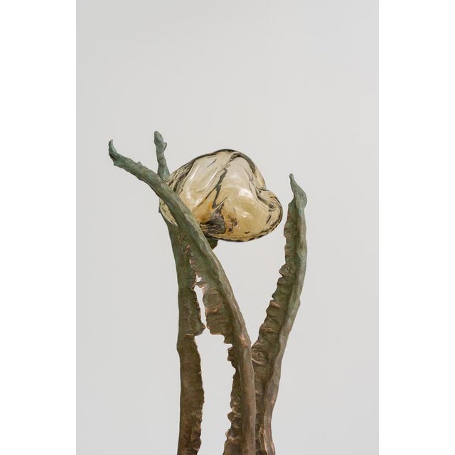 Posidoni Bronze and Handblown Glass Table Lamp by Emilie Lemardeley For Sale - Image 15 of 16