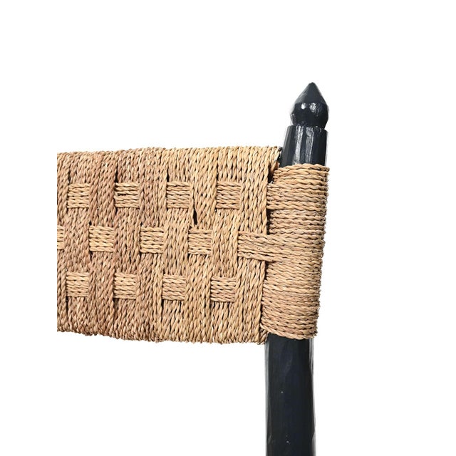 Black Moroccan Wooden Chairs, 1960s, Set of 5 For Sale - Image 8 of 14