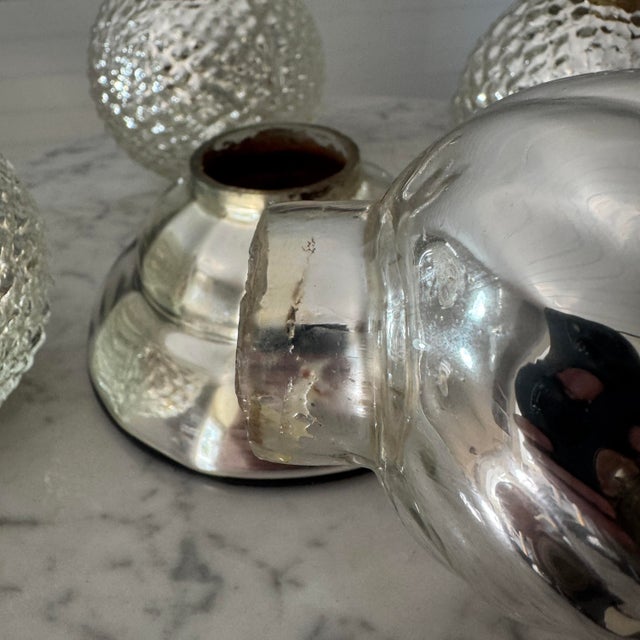 Vintage Crate & Barrel Hollywood Regency Silver Mercury Glass Candle Accessory Set - 5 Pieces For Sale In Providence - Image 6 of 7