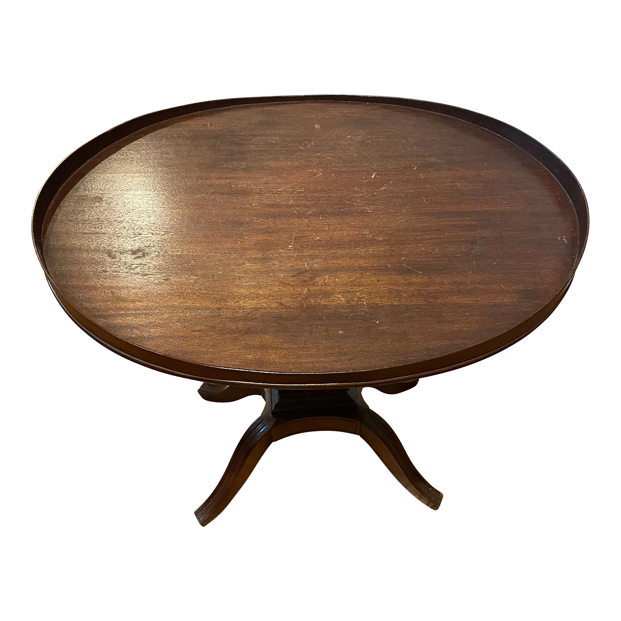 Mersman Lyre Mahogany Harp Side Table | Chairish
