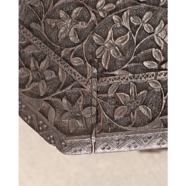 Anglo-Indian Kashmiri Style Carved Wood Octagonal Side Table For Sale - Image 13 of 18