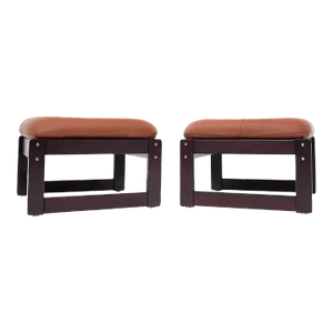 Pair of Percival Lafer Midcentury Brazilian "MP-97" Stools Foot Rests Ottomans