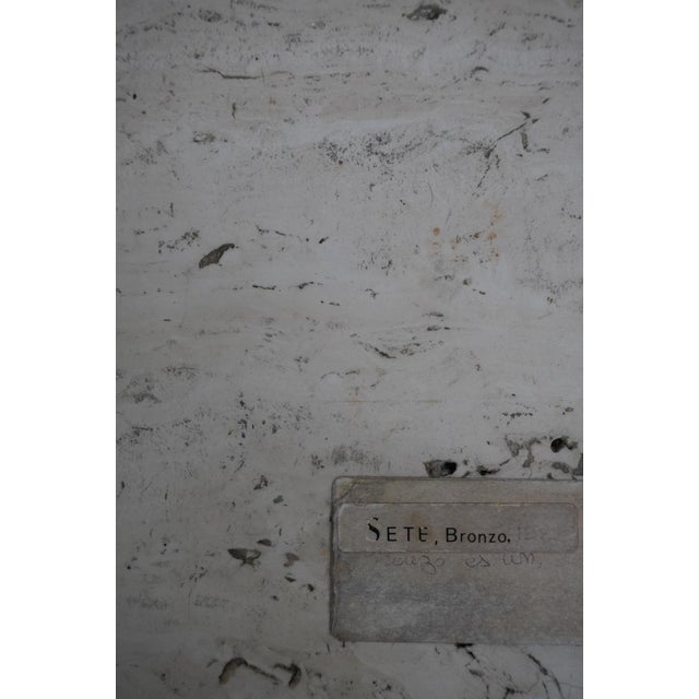 Copper Fernando Mario Paonessa, Sete, 1980s, Bronze & Travertine For Sale - Image 8 of 11
