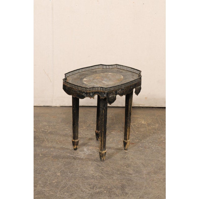 Italian Antique Italian Painted Tray Top Side Table For Sale - Image 3 of 10