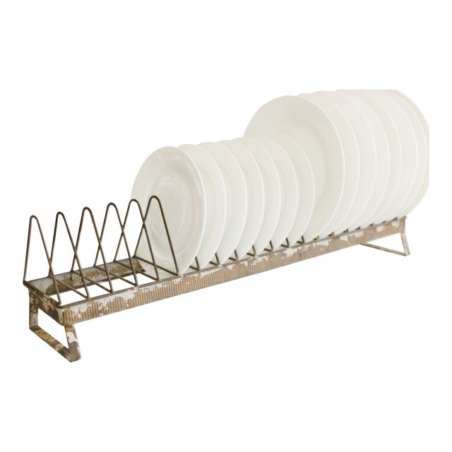 Vintage French Metal Dinnerware Buffet Serving Rack | Chairish
