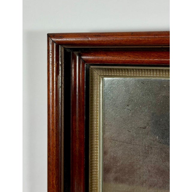 Late 19th Century Antique 19th Century Victorian Eastlake Walnut Deep Well Mirror With Gilded Liner For Sale - Image 5 of 11