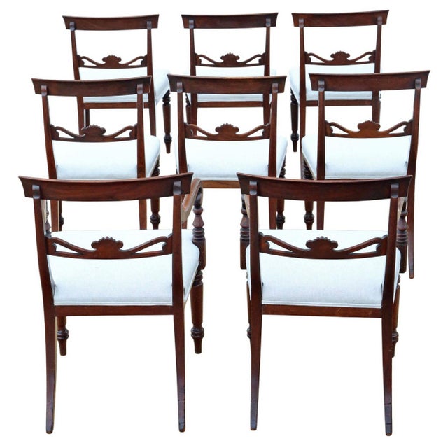 Antique c.1825 Fine Quality Set of 8 Mahogany Dining Chairs (6+2) – 19th Century Full of authentic charm and character,...
