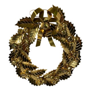 Vintage Brass Dresden Style Wreath For Sale