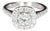Neil Lane 14k White Gold Diamond Halo Engagement Ring With 0.5ct Round Brilliant, Size 4.75 For Sale