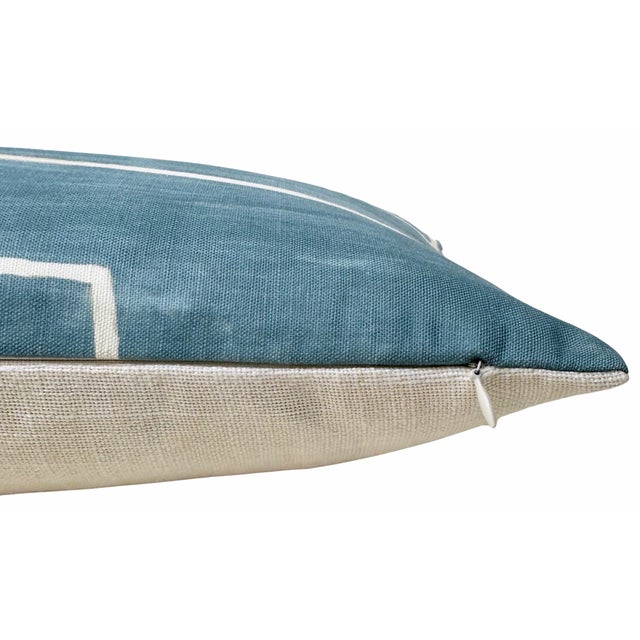 Modern Graffito Lumbar Pillow Cover in Sky, 12x20 Pillow For Sale - Image 3 of 3