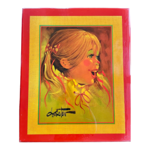 Vintage Chuck Oberstein “Little Girl” Wooden Wall Plaque – 1984, Clown Art, Retro Décor