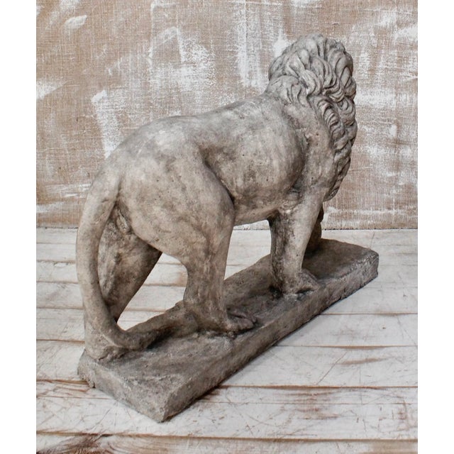 Antique Stone Medici Lion, 1920 For Sale - Image 6 of 9