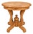 Solid Wood Carved Round Side Table, Handcrafted Vintage Accent Lamp Table For Sale