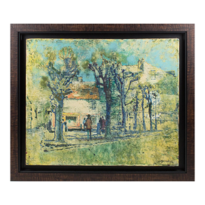 The Blue Trees, Oil on Canvas Painting by Claude Richard Mazier, Circa 1950