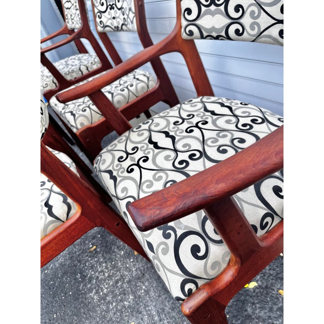 Mid Century Scandinavian Modern Dining Chairs With Four Armchairs and Two Side Chairs | by Scandinavian Woodworks For Sale - Image 14 of 18