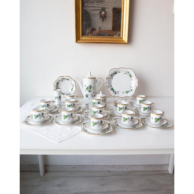 Blue Swedish Anemone Hepatica Porcelain Coffee and Dessert Set for 12 from Hackefors, 1970s, Set of 49 For Sale - Image 8 of 12