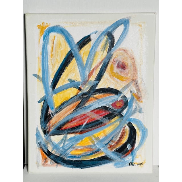 Abstract Contemporary Dyptich on stretched Canvas by Elia.