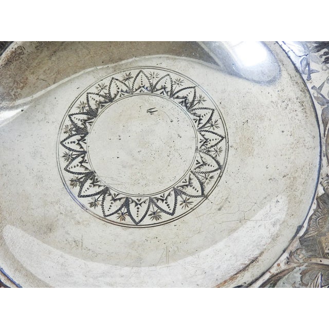 Antique Aesthetic Movement Silver Plate Tray Basket With Birds For Sale In Seattle - Image 6 of 11