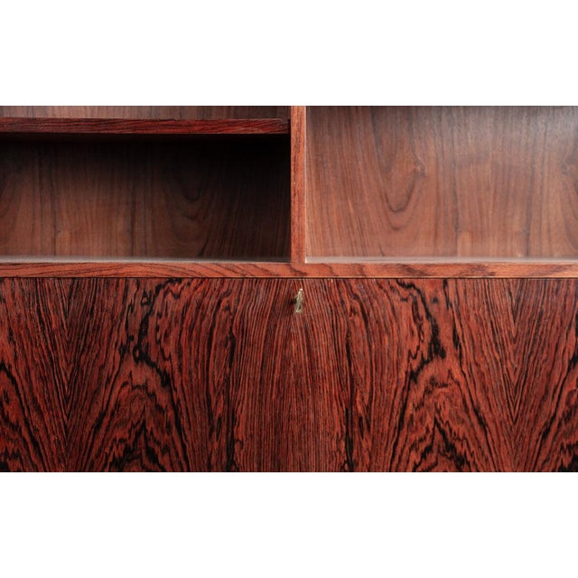 Wood Vintage Danish Bookcase in Rosewood and Brass by Erik Brouer for Brouers Mobelfabrik, 1960 For Sale - Image 7 of 16