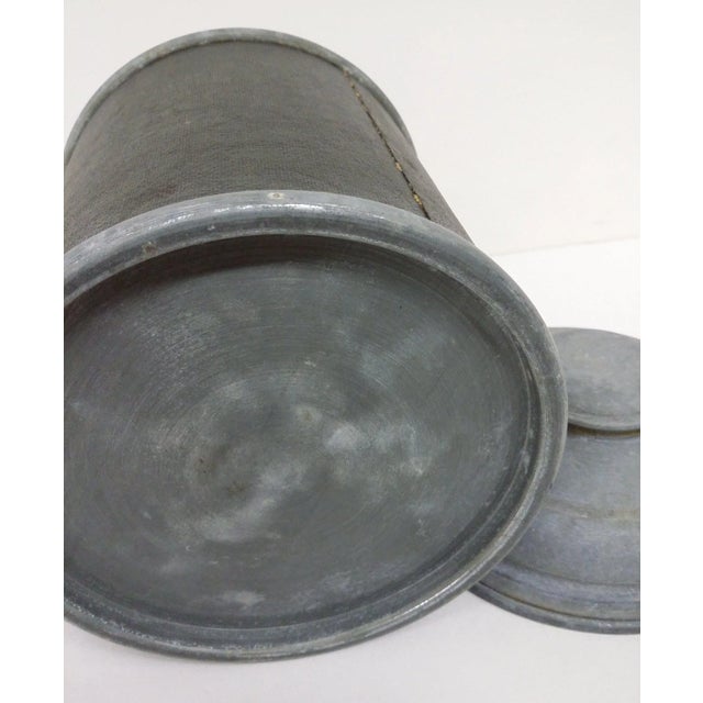 Wood Antique Galvanized Steel Tobacco Canister For Sale - Image 7 of 10