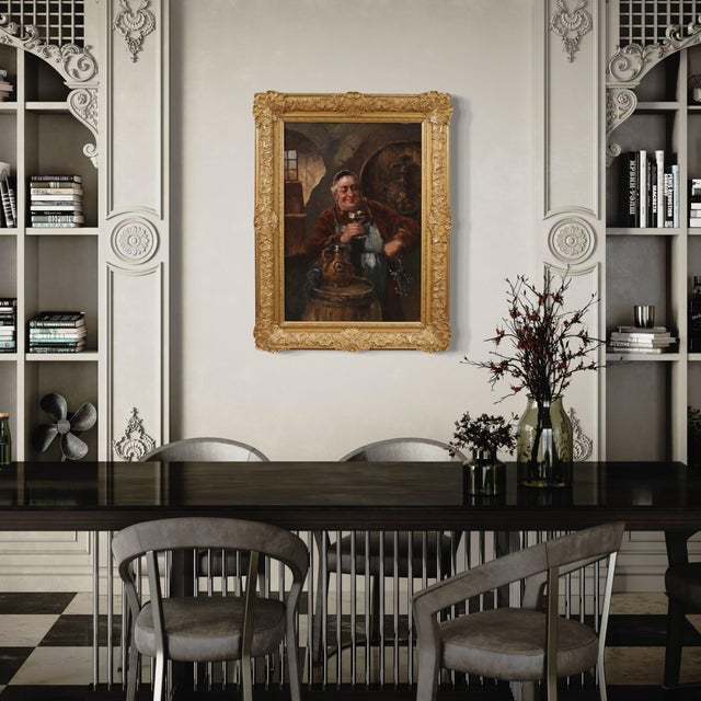 C. Huber, Portrait, 1880, Oil on Board, Framed For Sale - Image 12 of 16