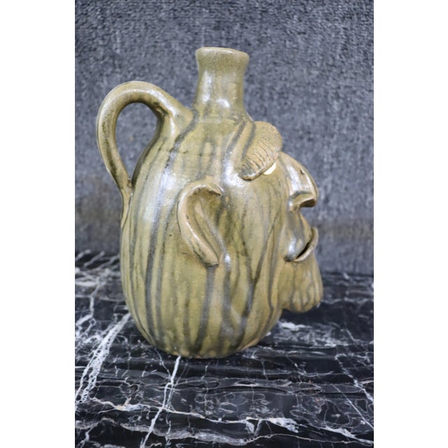 Early 21st Century Whimsical Terra-Cotta Face Jug For Sale - Image 5 of 7