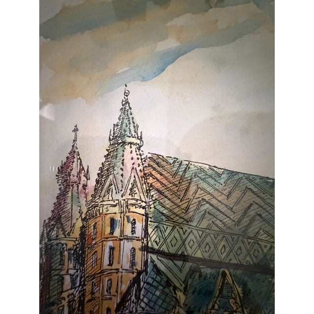 Stephansdom, Vienna, 2008, Watercolor and Ink on Paper For Sale In Washington DC - Image 6 of 8