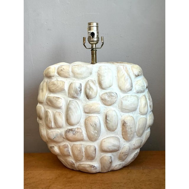 Vintage Textured Shell Table Lamp For Sale - Image 10 of 12