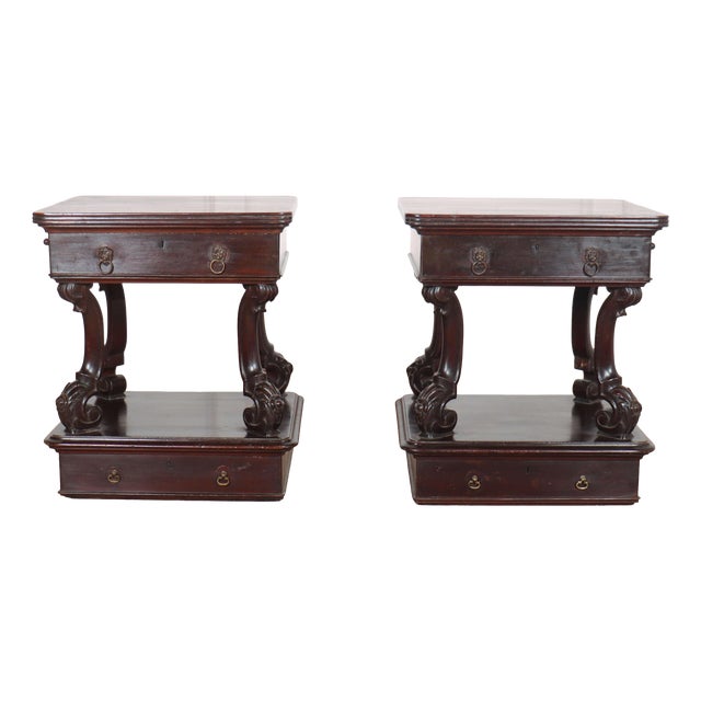 Irish Bedside Tables, Set of 2 For Sale