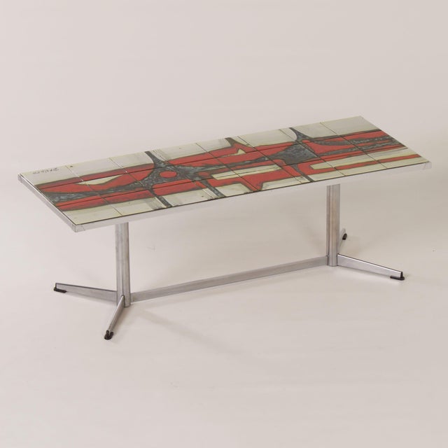 Red Mid-Century Coffee Table by Denisco, Belgium, 1960s For Sale - Image 8 of 14