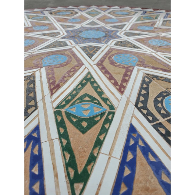 We have many Moroccan Mosaic tables in stock, and this is one of them and measuring 40" in diameter. An indoor / outdoor...