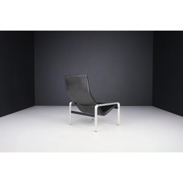 Italian Black Leather Lounge Chair by Matteo Grassi, 1970s For Sale - Image 6 of 10
