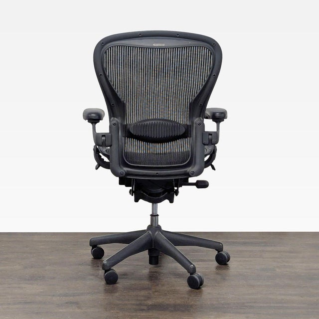2010s Herman Miller Aeron Size C Ergonomic Office Chair - Adjustable, Black Mesh For Sale - Image 5 of 9